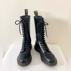 Dr. Martens Tall Black Combat Boot 1914W Women’s Size 8, Men’s Size 7